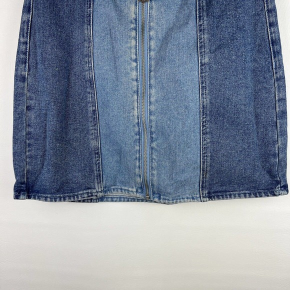 Pacsun Denim Skirt Womens Size 26 Blue Jean Mini Skirt Bohemian Zip Front - Picture 7 of 9